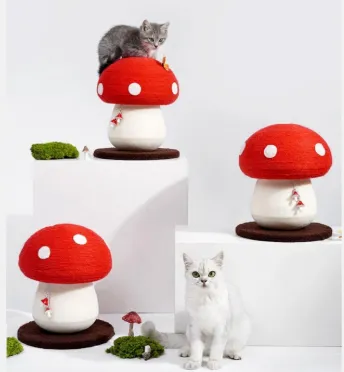Mushroom Cat Climbing Frame, Sisal Cat Climbing Post, Interesting Red And White Mushroom Design With Fluffy Base, Cat Scratching Claw Toy, Cat Tree... 1Pc - Shop at LoveMi