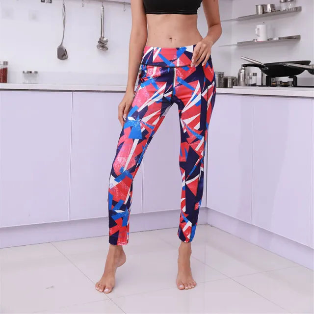 Printed Pocket Slim Leggings Women's Sports Buttocks Yoga Pants Style4 - Shop at LoveMi