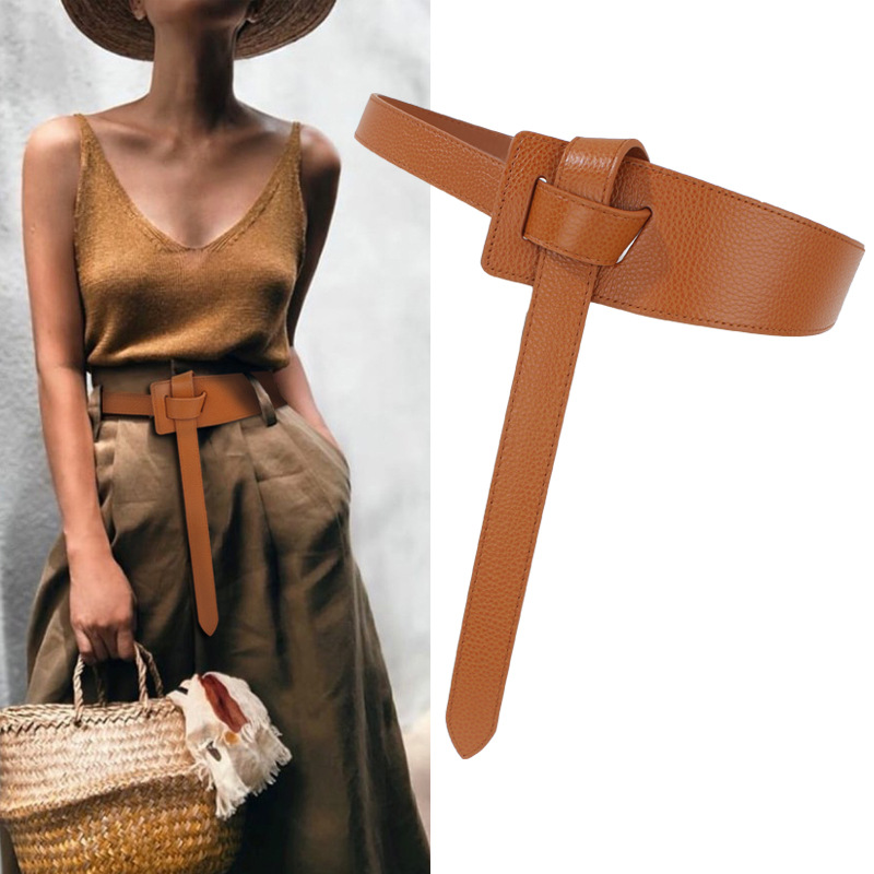 First Layer Cowhide Casual Wide Belt Leather Decoration Belt