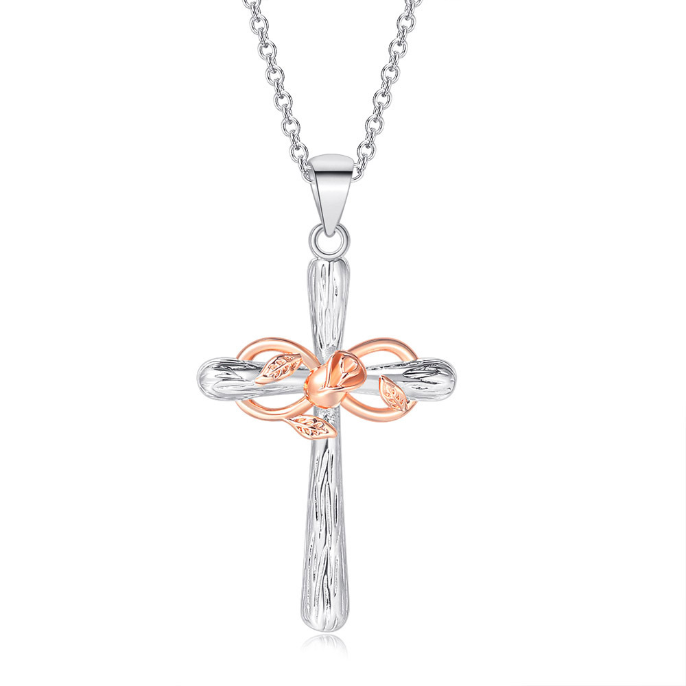 Cross Pendant Necklace Female Electroplated Clavicle Chain