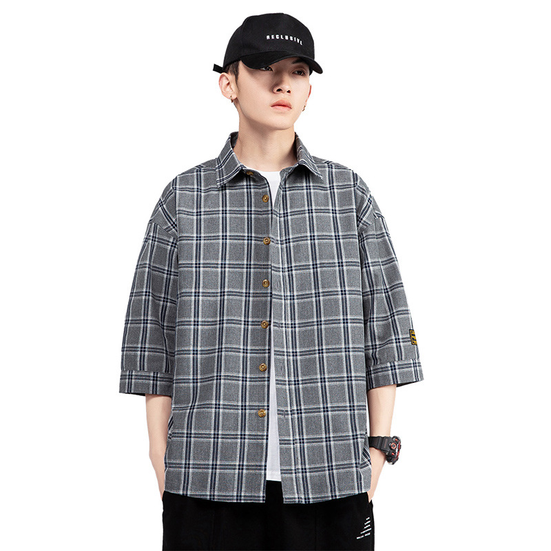 Title 7, Herren Plaid Hemd Loose Fit Trend Casual Jacke ...