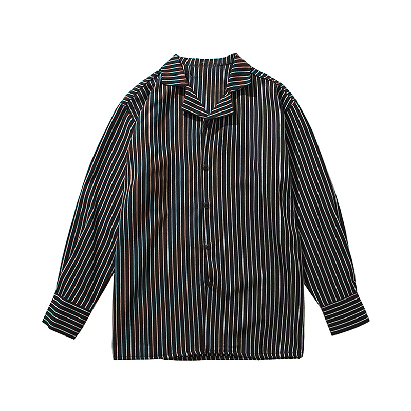 Title 6, Striped wild shirt long sleeve loose casual Kor...