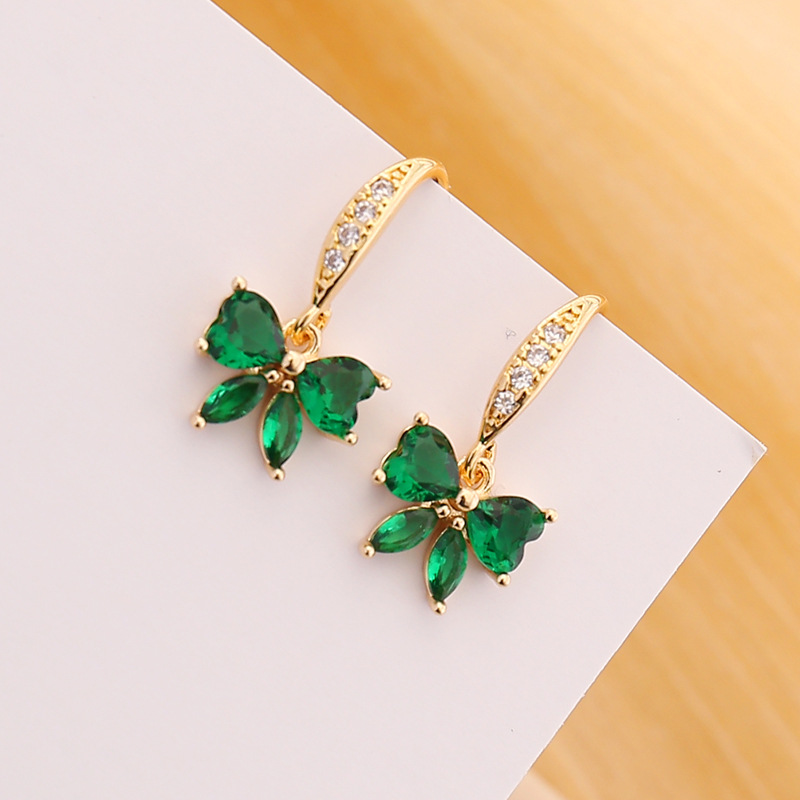 Full Diamond Zircon Butterfly Earrings Women Fashion Style Creative Earrings