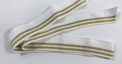 Gold thread on white backgroun