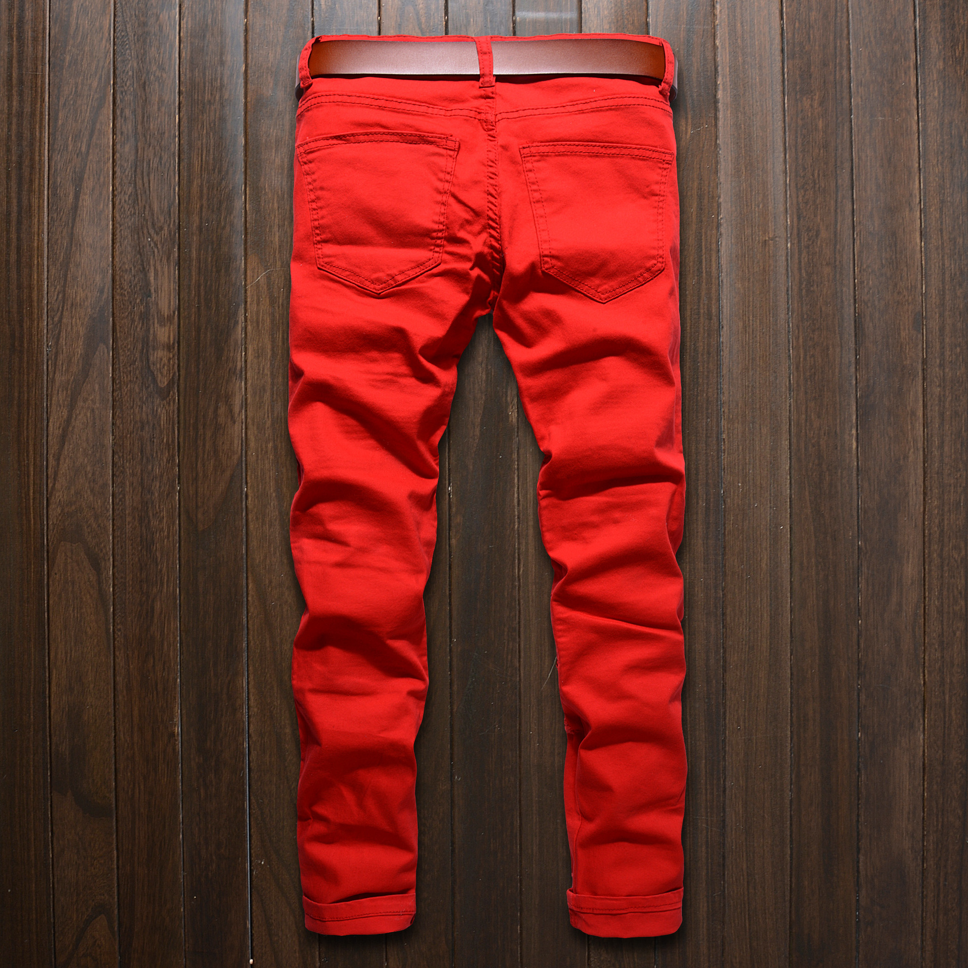 Title 5, Mens Ripped Feet Trousers European Stand Slim ...