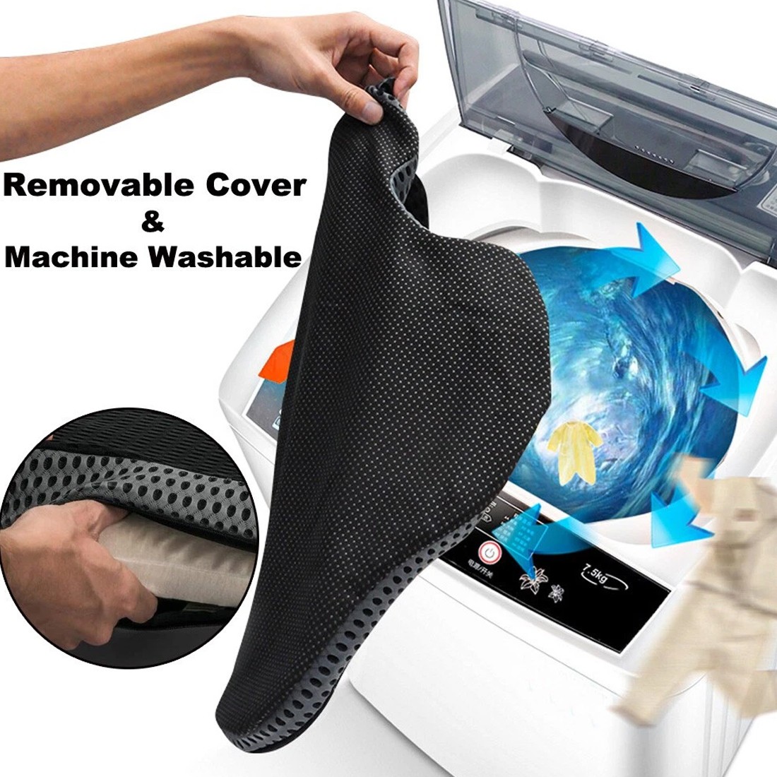 Universal Memory Foam Car Seat Cushion Driving Wedge Pad Booster Driver Pillow — image 4