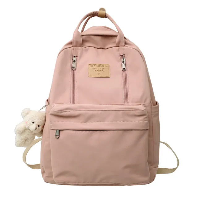 Cool Backpacks School Bag Double Zipper Tote Bags Pink - Shop at LoveMi