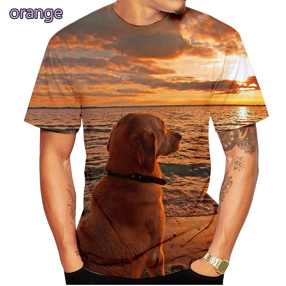 Title 6, T-shirt a maniche corte stampata in 3D con cane...