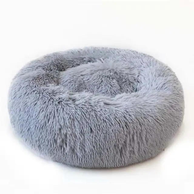Household Simple Round Plush Pet Nest Light Grey - Shop at LoveMi