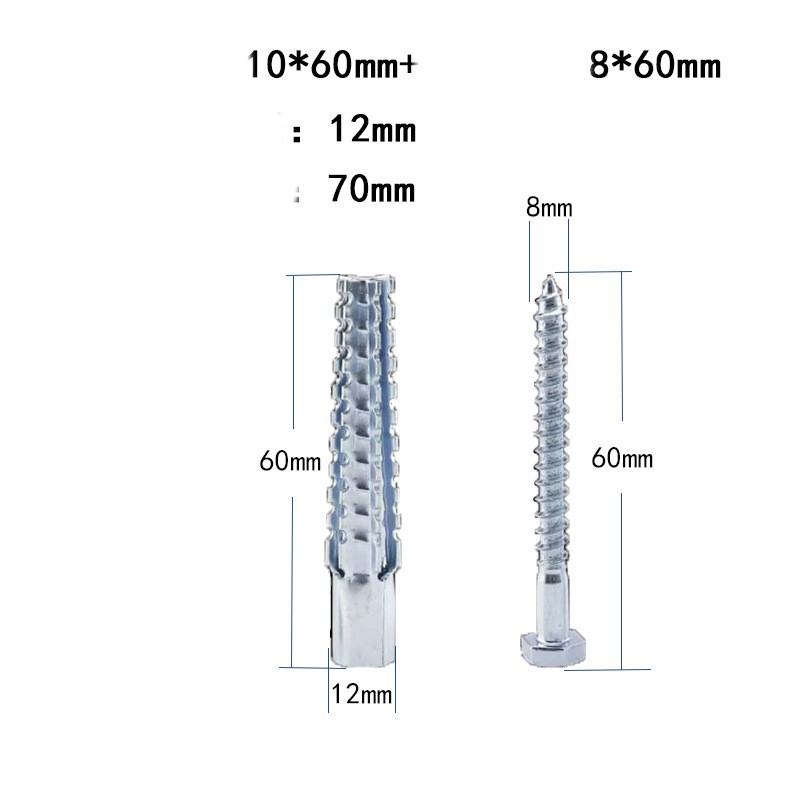 12mm10x60 tubes x Screws 8x60