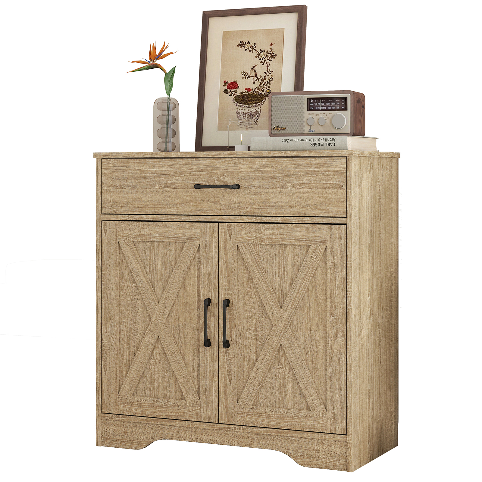 Farmhouse Accent Cabinet Entryway Storage With Drawer Living Room Sideboard — image 6