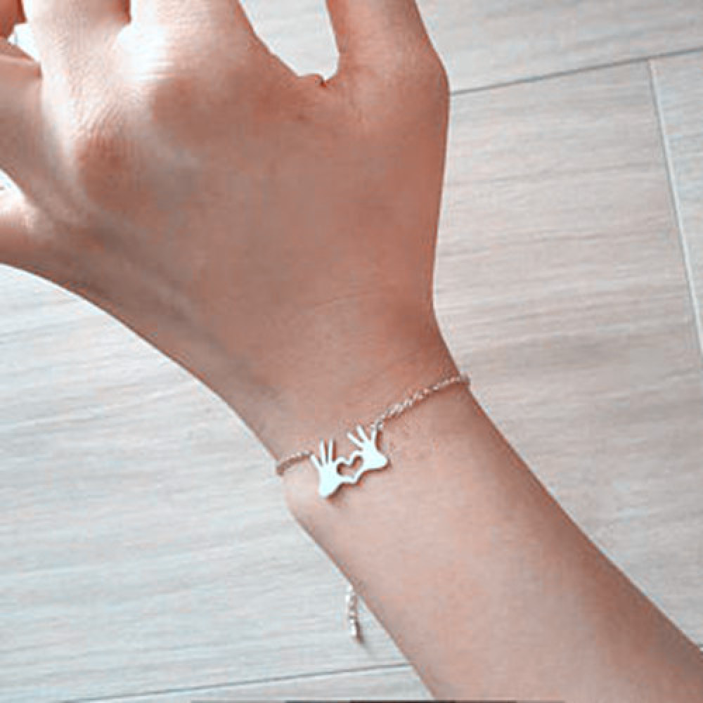 Title 5, Fashion Heart To Heart Bracelet Stylish Heart J...