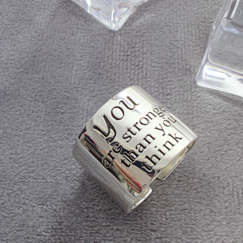 Title 4, Bague Femme Vintage Hip Hop avec Lettres et Bor...