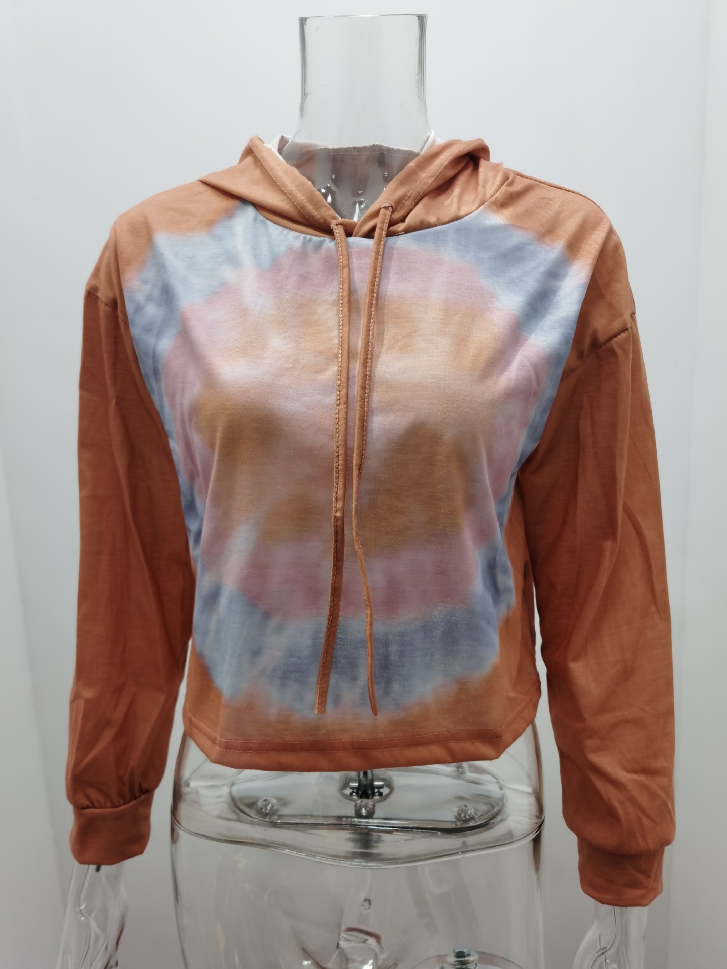 Title 5, Sudadera con capucha Tie Dye Top suelto de mang...