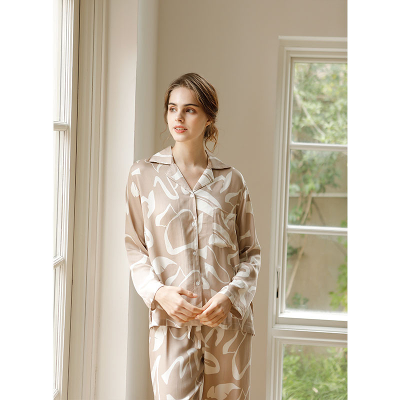 Couples Style Long-sleeved Trousers Home Clothes Pajamas Set