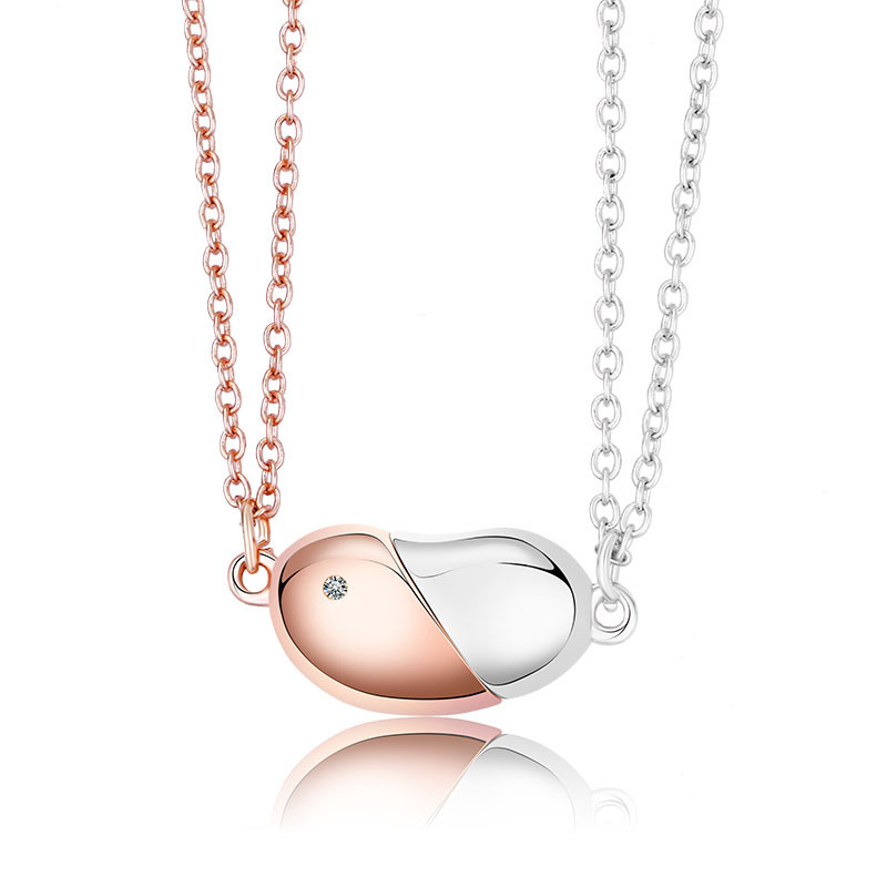 Rotating Love Magnet Necklace Acacia Bean Magnet Pendant
