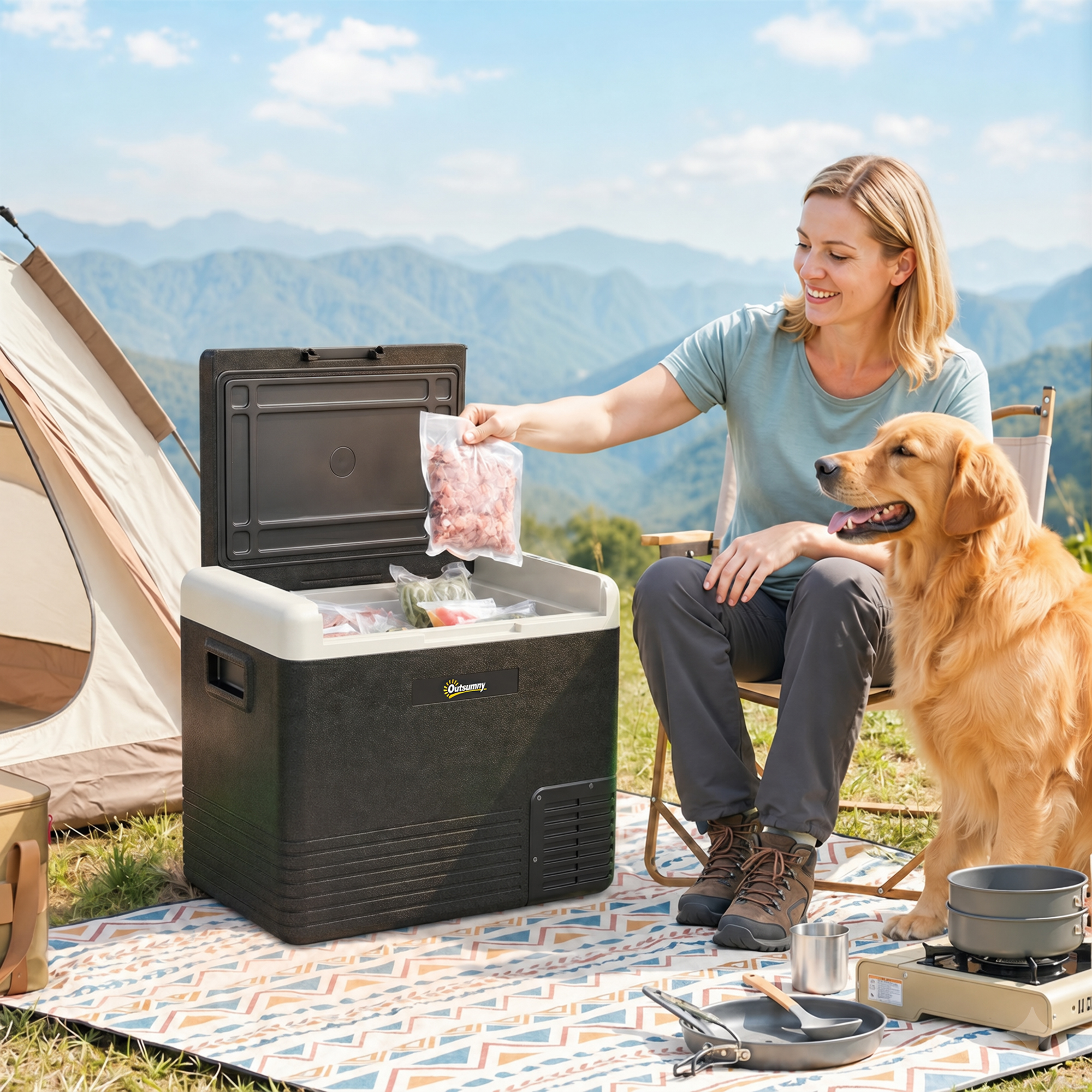 50L Portable Car Refrigerator - Grey And Black — image 3