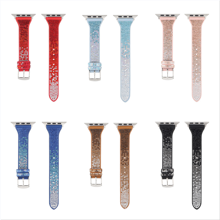 Watch Leather Diamond T-shaped Strap With Thin Waist