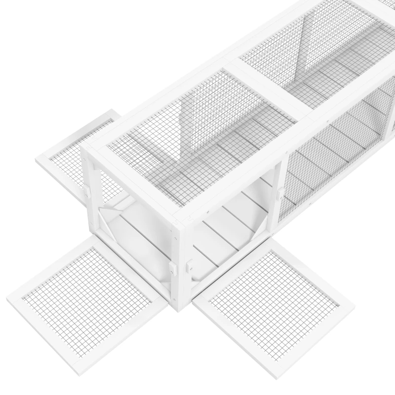 Wooden Cat Run With Weather Protection, Connecting Inside And Outside