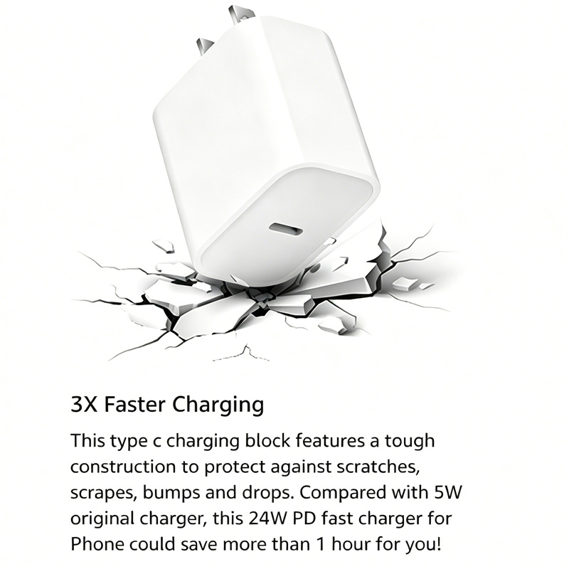 USB C Charger Block, Charger Block 24W PD Power Adapter — foto 8