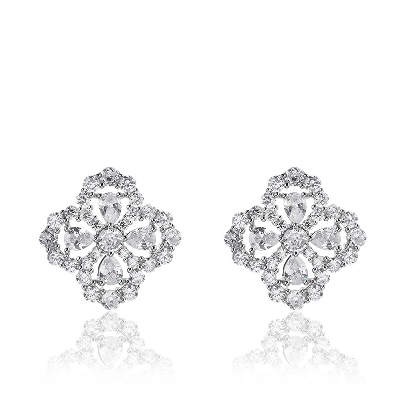 Title 3, Boucles doreilles Snow Full Diamond en zirconi...