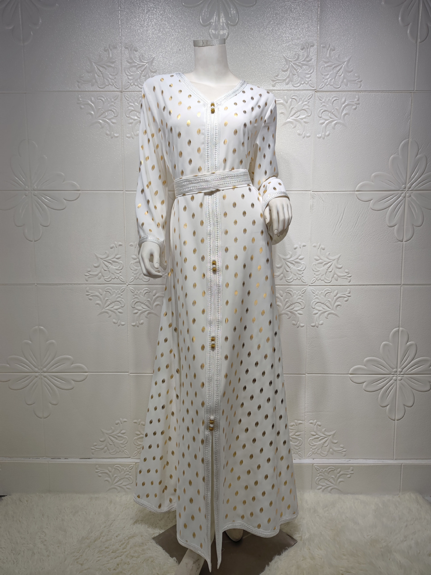 Women's New Hot Stamping Lace Robe Two Piece Set
