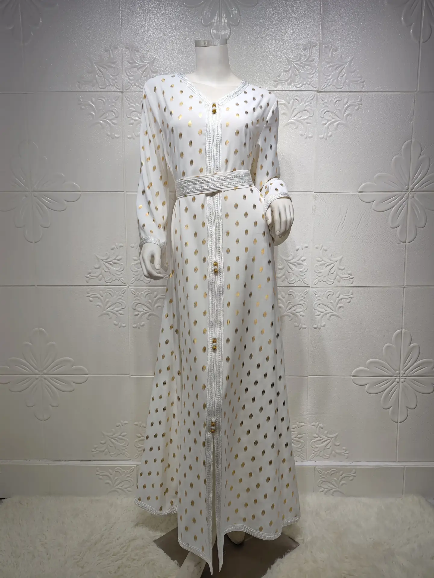 Women's New Hot Stamping Lace Robe Two Piece Set