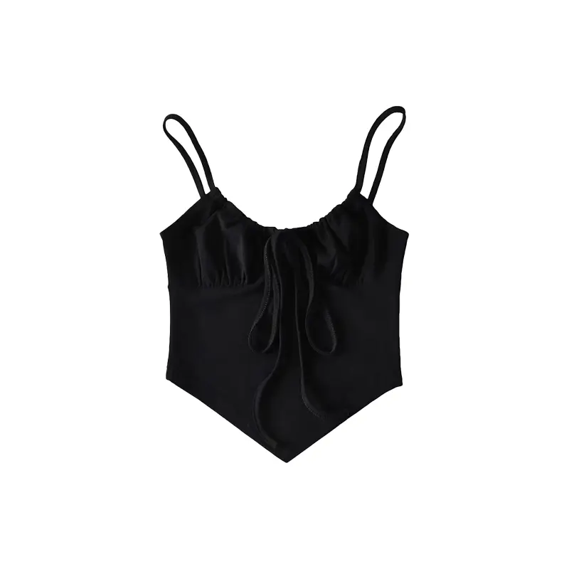 Women's Retro Drawstring Camisole Triangle Hem