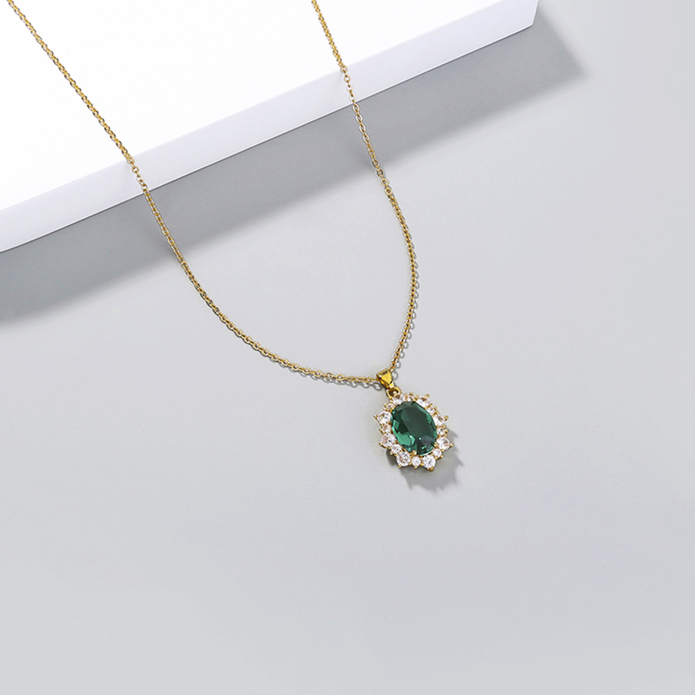 قلادة نسائية بسلسلة عظم الترقوة، بتصميم فاخر وأنيق على شكل زهرة الشمس المستديرة من كريستال الزركون متعدد الألوان