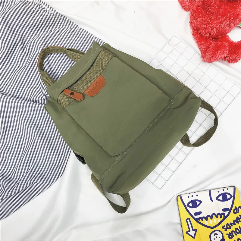 Super Korean Style Simple Girl Campus High School Student Schoolbag - Green