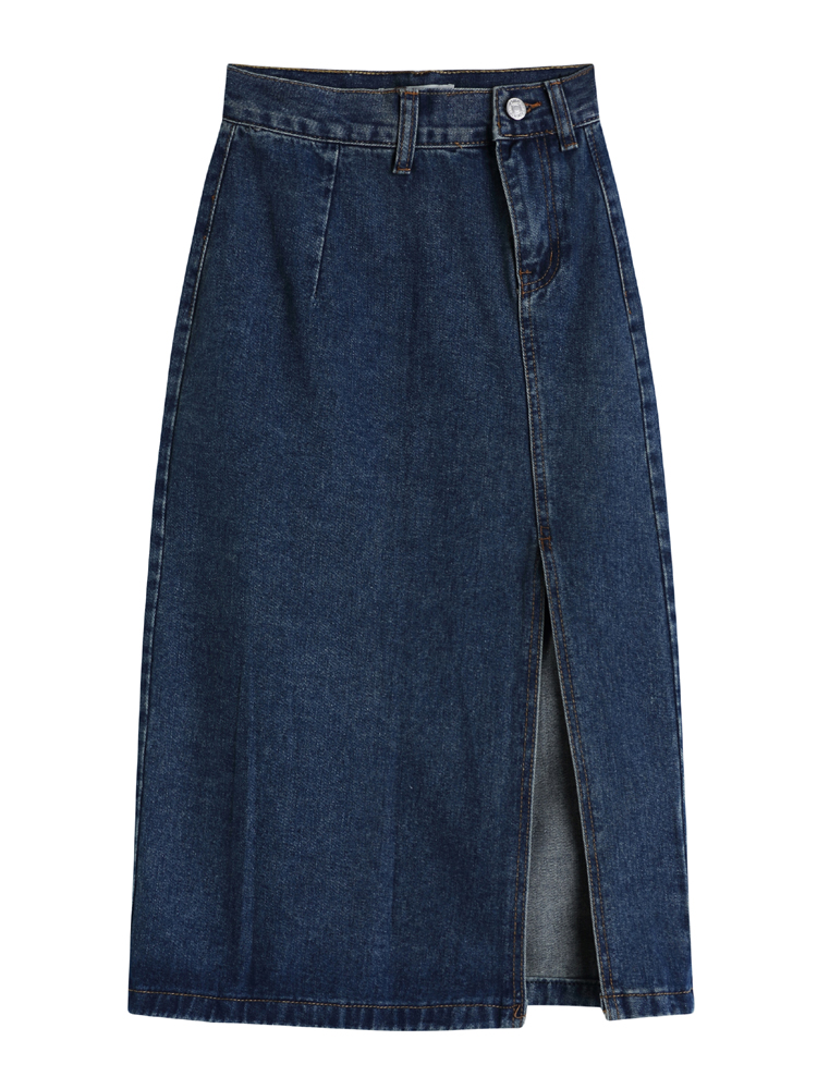 Mid Length High Waist Slim Fit Hip Wrap Skirt Autumn