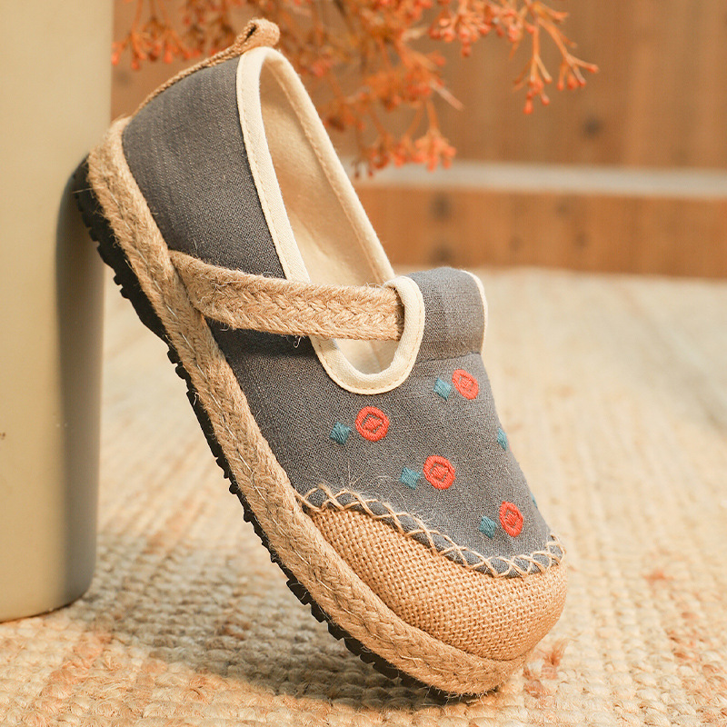 Title 6, New Comfort Round Head Cotton And Linen Shoes B...