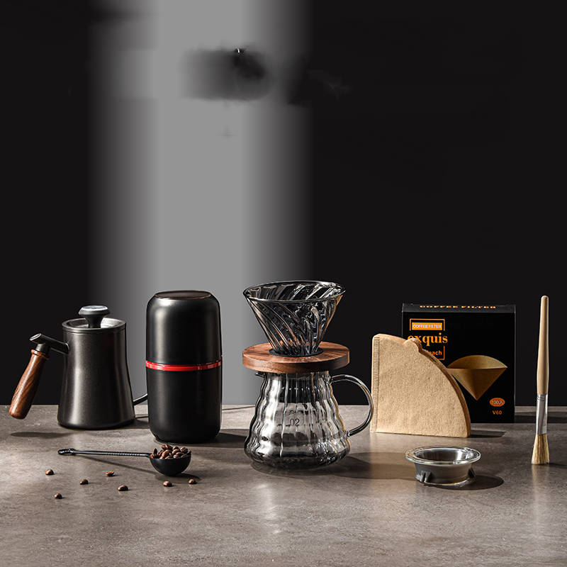 Title 27, Coffee Hand-made Pot Set Household Grinder Comb...