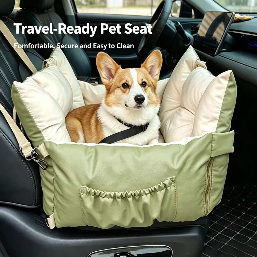 Waterproof Dog Car Seat Bed 2 in 1 Convertible