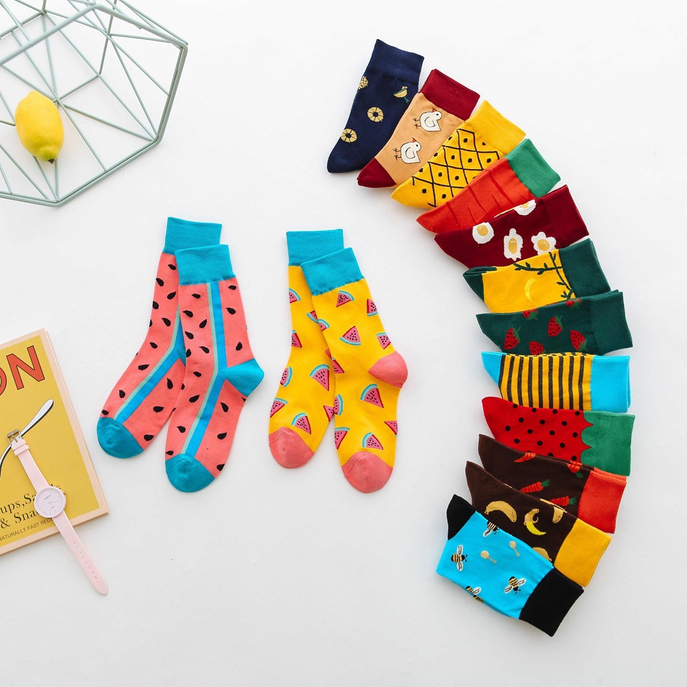 Title 1, Fruit tube womens socks with Jacquard cartoon ...