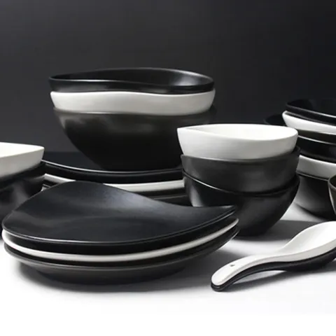 Ceramic Japanese Bowls Are Beautiful and Cute. Irregular Household