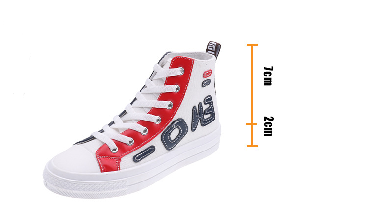 Title 2, Fashionable wild high-top canvas shoes. Comfort...