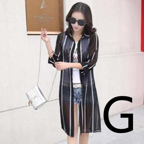 Long-sleeved Chiffon Cardigan Mid-length Air-conditioned Shirt