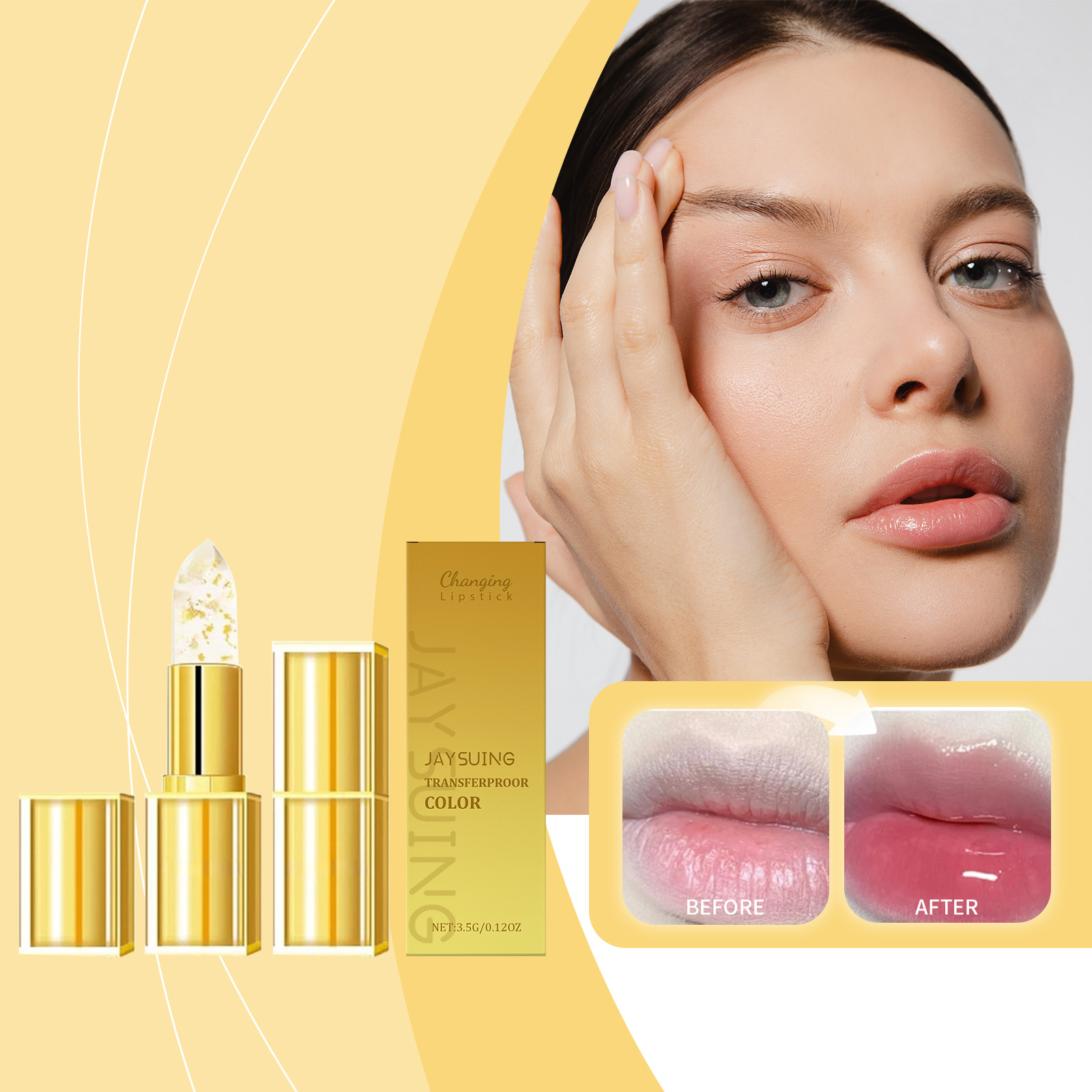 Gold Leaf Color-Changing Moisturizing Lipstick 3