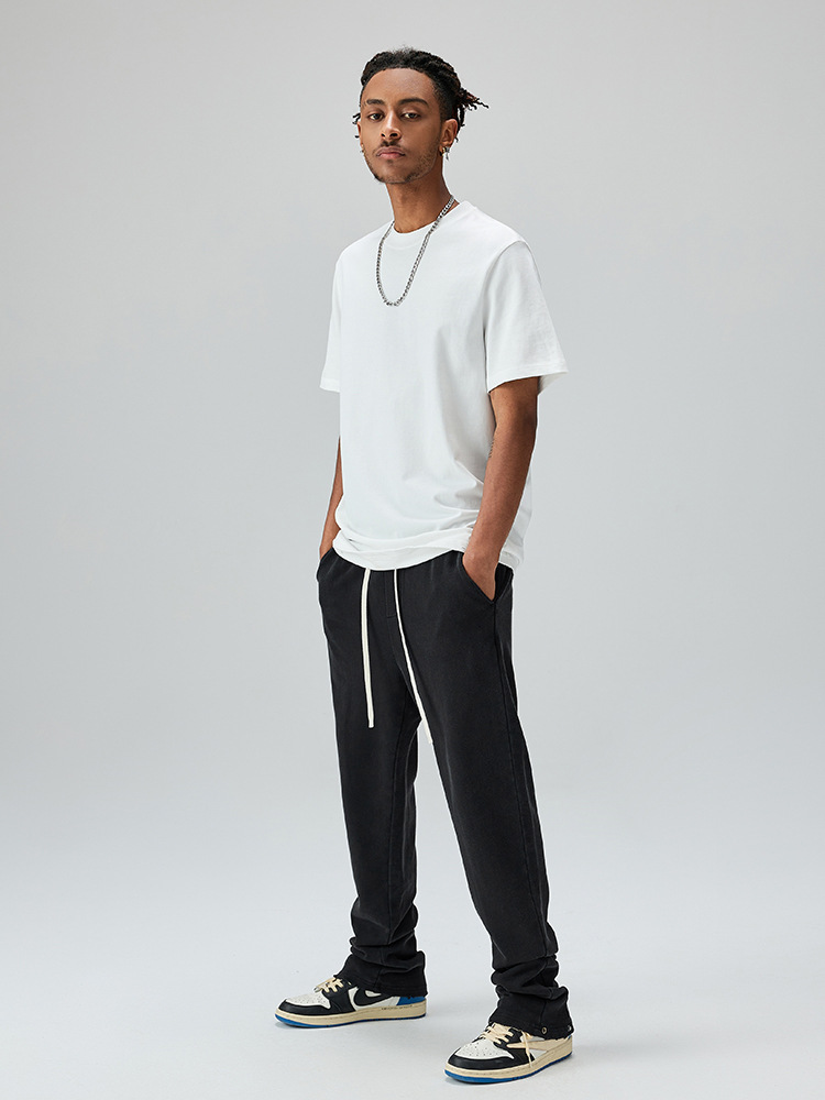 Title 7, Zware katoenen straight sweatpants heren vintag...