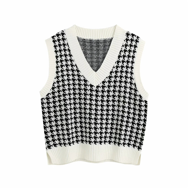 Title 3, Houndstooth knitted vest vest