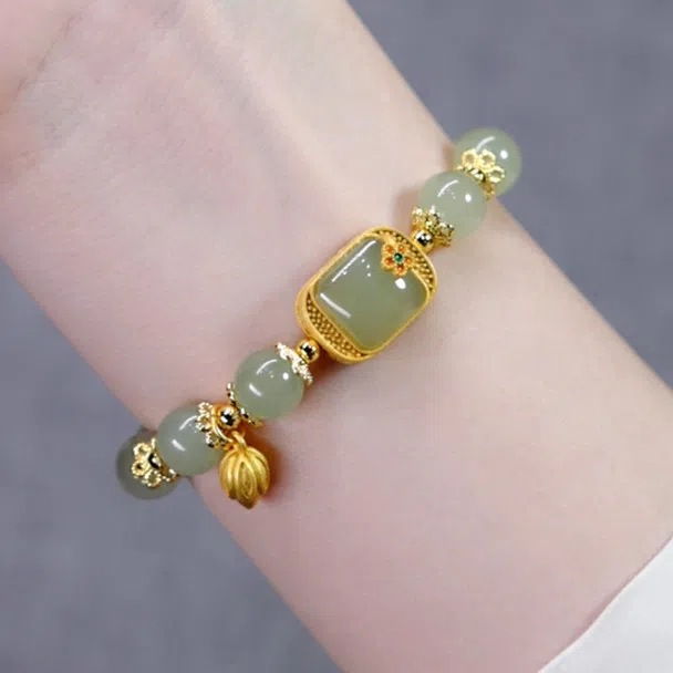 Step By Step Lotus Bracelet Imitating Hotan Jade Sugar Lotus