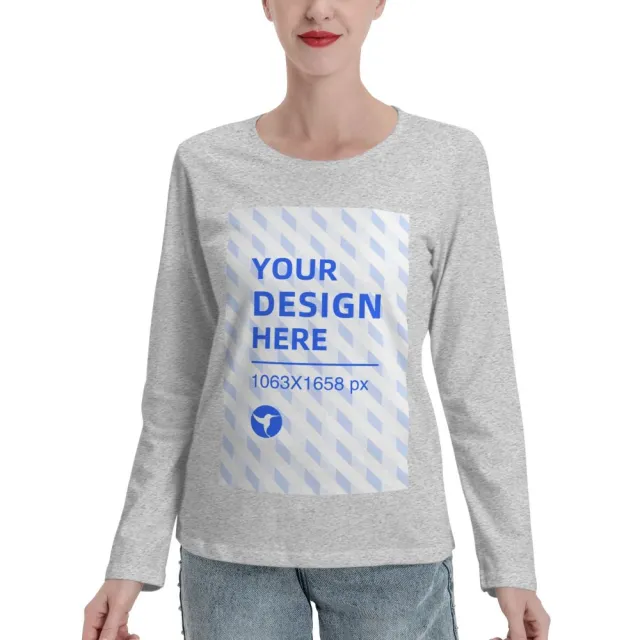 Women's Long Sleeve Crew Neck T Shirt Grey - Shop at LoveMi