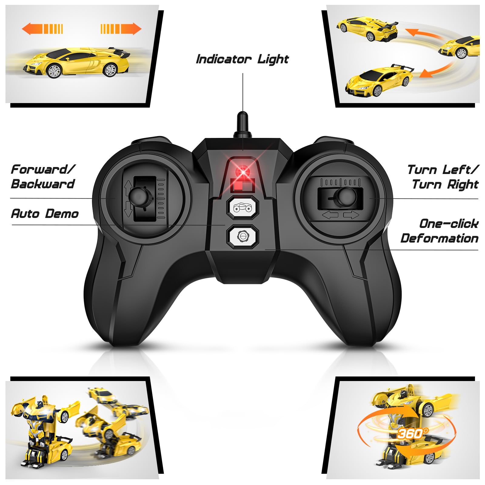 One-Touch Transforming Robot Car Educational Toy With Lights, Sound, Stunt Features, And Omnidirectional Movement,Self-pickup Only. image 21