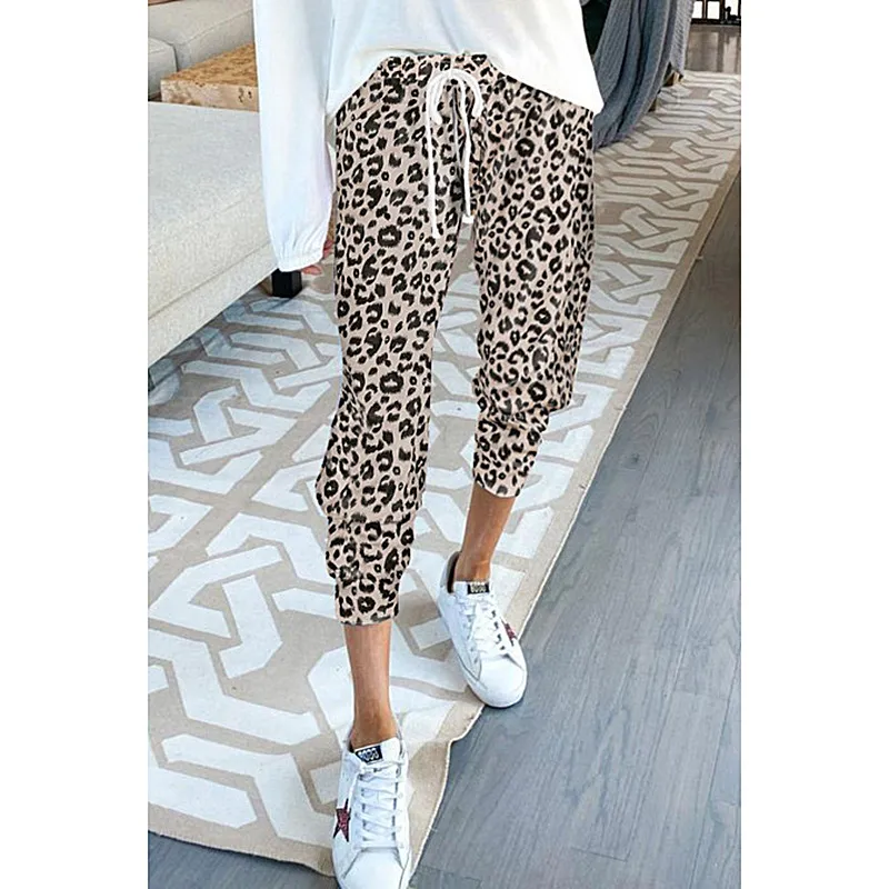 Loose Printed Home Pants Casual Pants - Leopard Print