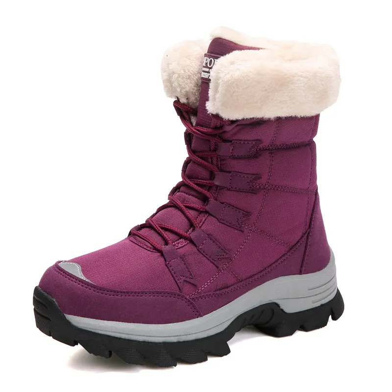 Large Size Cotton Shoes High-top Snow Boots Women's Shoes - Red