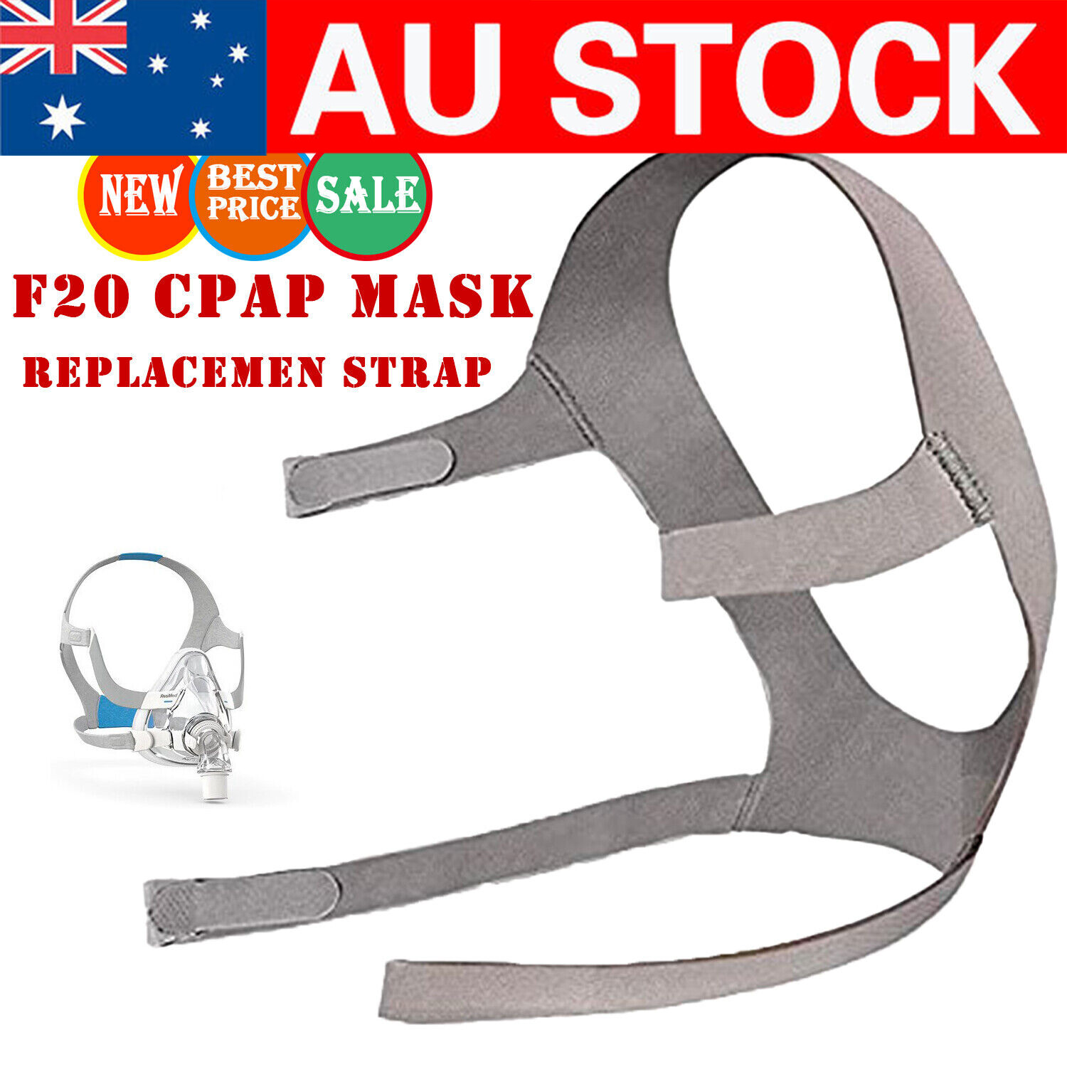 Replacement Head Strap Headgear Shoulder Belt For ResMed F10 F20 CPAP Mask