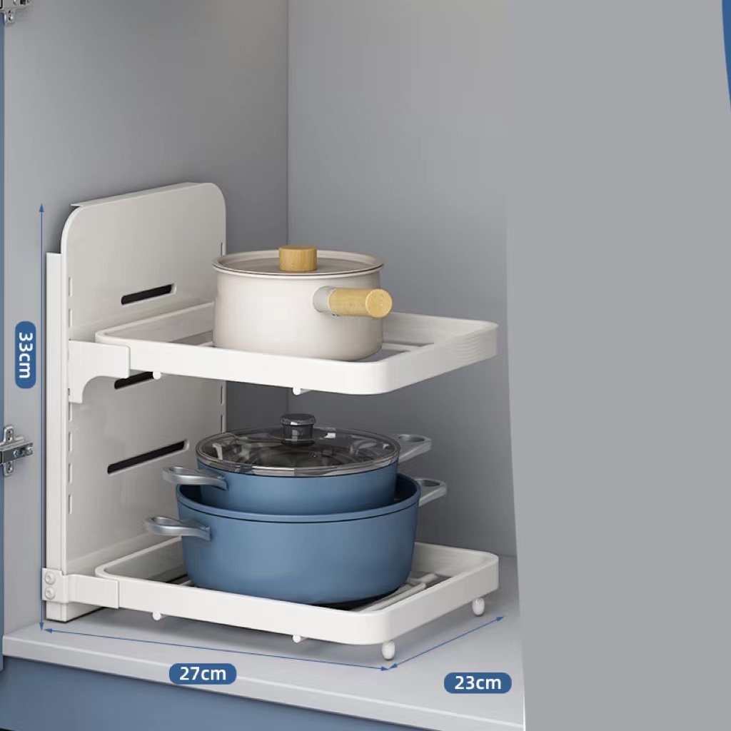 Kitchen Pot Rack Multi-layer Shelving Pot Under The Sink Cabinet Layered Storage - Image 1