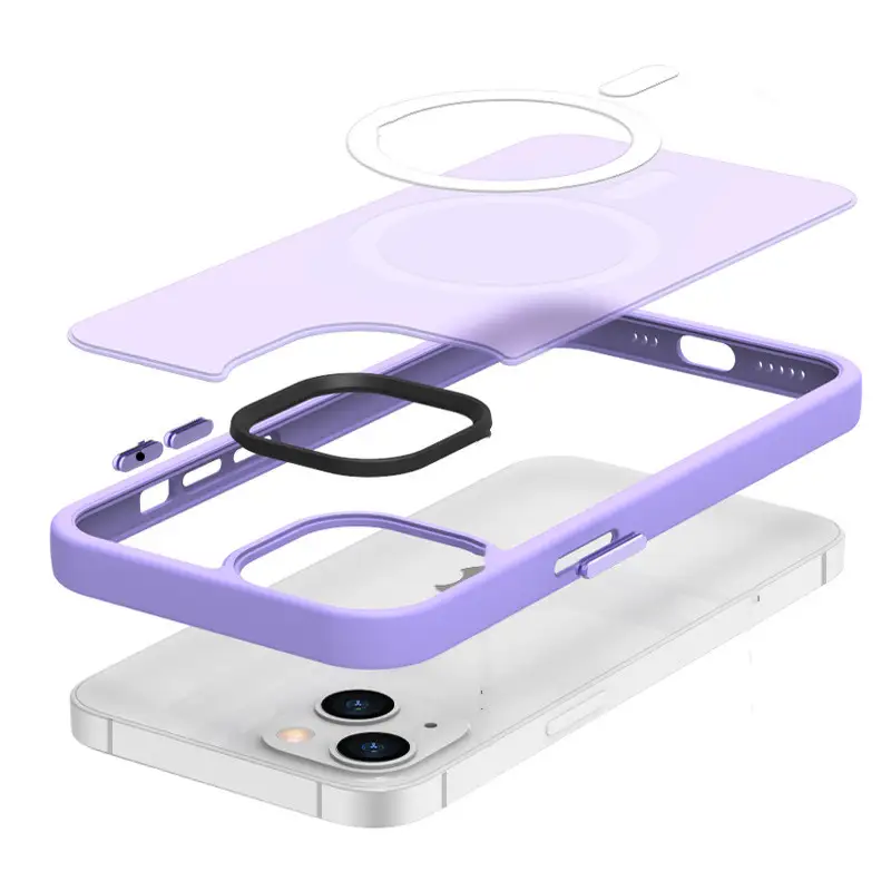 Transparent Frosted Silicone Magnetic Phone Case