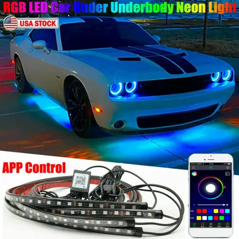 Car Underglow Light Flexible Strip LED Underbody Lights Remote